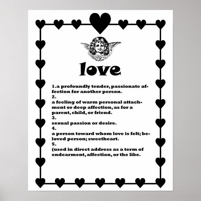 Liebe Definition Engel Kirub Art Poster (Vorne)
