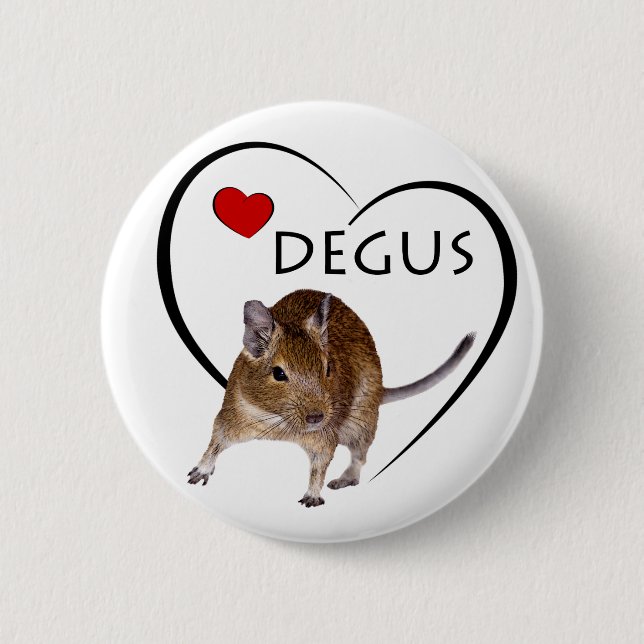 Liebe Degus Abzeichen Button (Vorderseite)