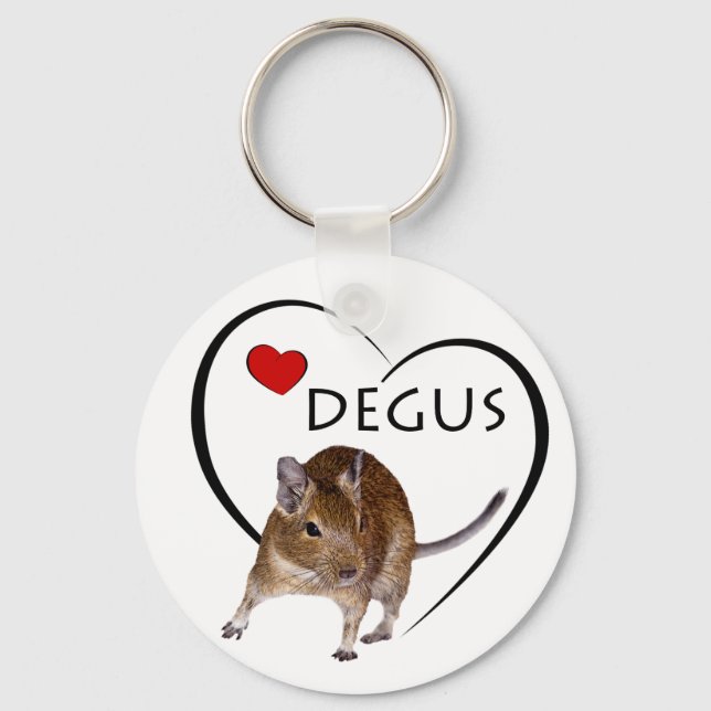 Liebe Degus Keyring Schlüsselanhänger (Vorderseite)