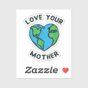 Liebe deine Mutter Erde Herz Aufkleber