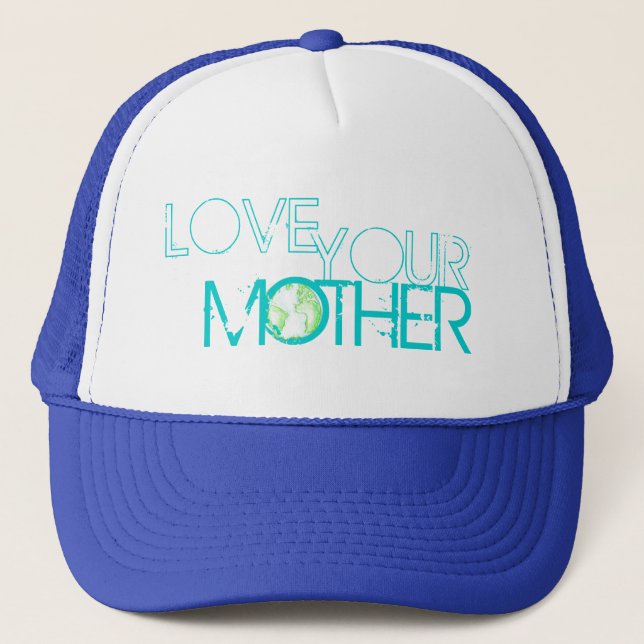 "Liebe Deine Mutter" Erde Truckerkappe (Vorderseite)