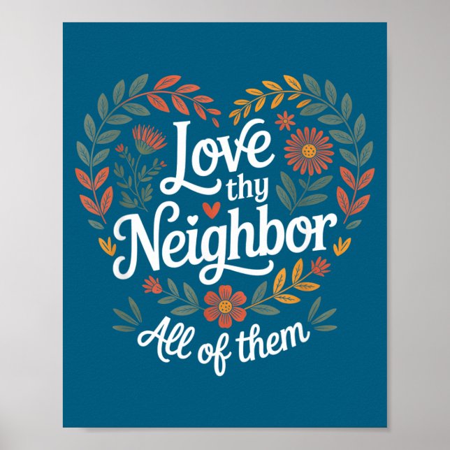 Liebe deinen Nächsten All Them Illustration Poster (Vorne)
