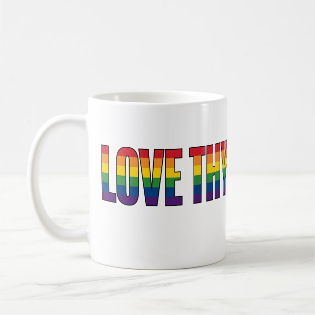 Liebe deinen Nächsten Kaffeetasse (Links)