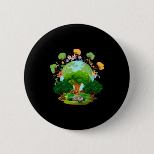 Liebe deinen Planeten Mutter Erde T-Shirt Button