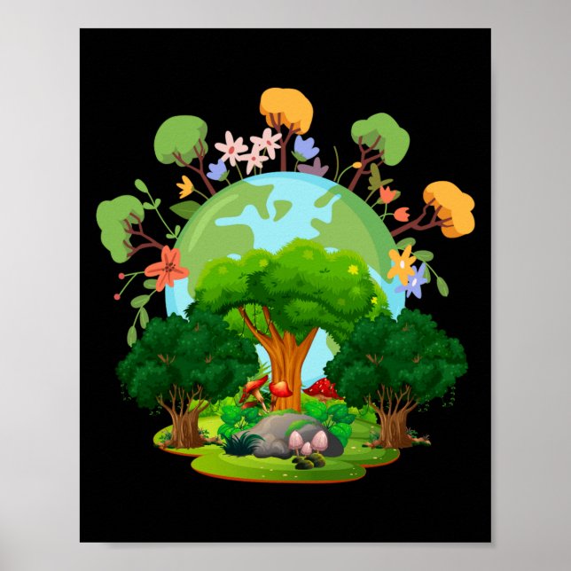 Liebe deinen Planeten Mutter Erde T-Shirt  Poster (Vorne)