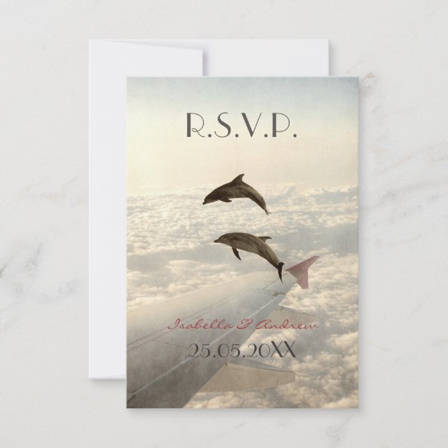 Liebe Delphine - Hochzeit RSVP (Vorderseite)