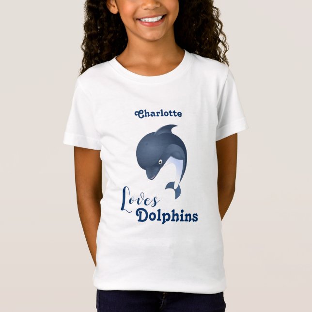 Liebe Delphine - T - Shirt für Kindernamen (Vorderseite)