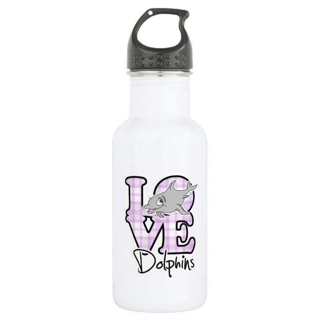 Liebe-Delphine Trinkflasche (Vorderseite)