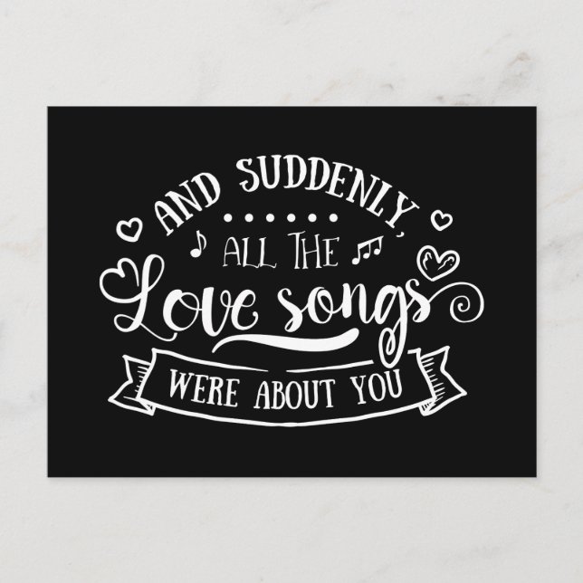 Liebe, Denken Sie an Sie, Miss Sie, Hochzeit Postkarte (Vorderseite)