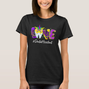 LIEBE Dental Assistant Tooth Wear Mask Mardi Gras  T-Shirt