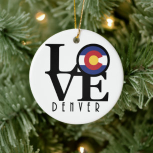 LIEBE Denver Colorado Keramik Ornament
