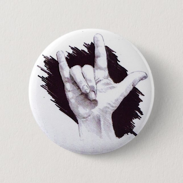 LIEBE DER AMERIKANISCHES ZEICHEN-SPRACHENi SIE Button (Vorderseite)