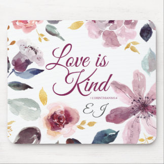 Liebe der Aquarellblütenschrift ist Kind Mongram Mousepad
