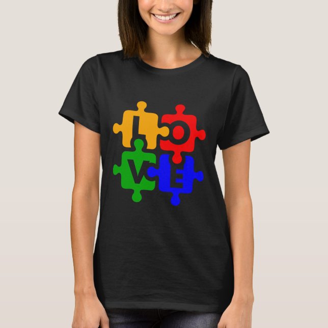 Liebe der Autismus-Bewusstsein T-Shirt (Vorderseite)