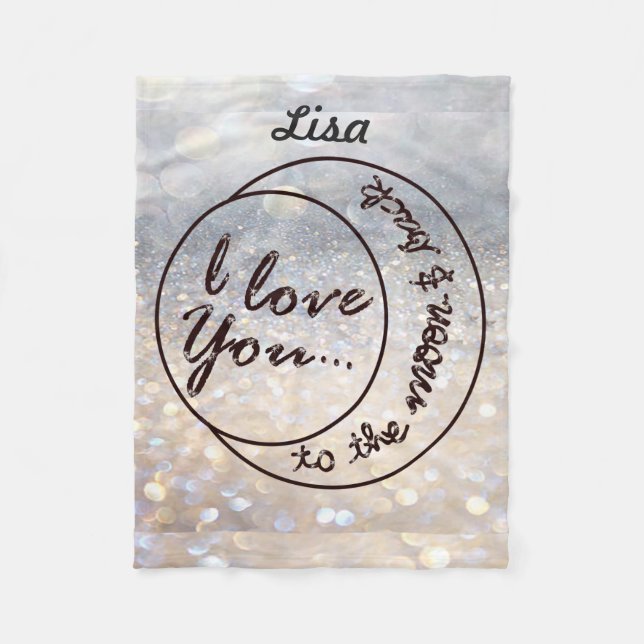 Liebe der Baby-Decken-I Sie zum Mond u. zur Fleecedecke (Vorderseite)