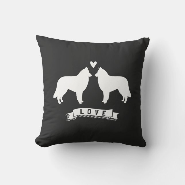 Liebe der belgischen Tervuren Silhouetten Kissen (Vorderseite)