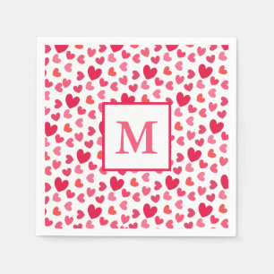 Liebe der Berry-, Rot- und Rosa-Herzen Serviette