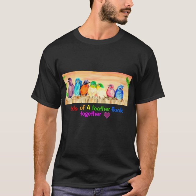 Liebe der Birds of a Feathermenge zusammen - T-Shirt (Vorderseite)