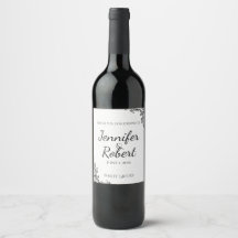 Liebe der Black Rose Letter Wedding Wine Label