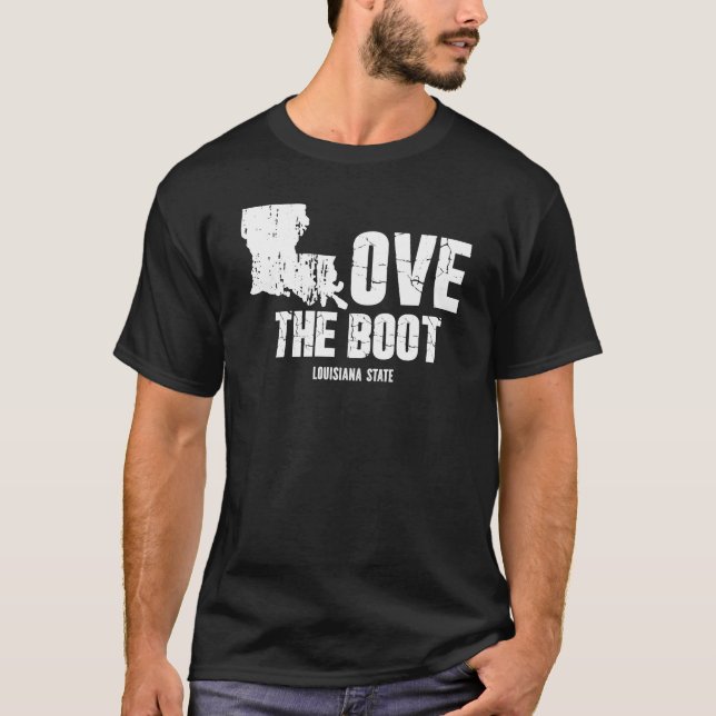 Liebe Der Boot Funny Louisiana Staat T-Shirt (Vorderseite)