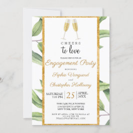 Liebe der Champagne Greenery Engagement Party Einladung