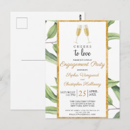 Liebe der Champagne Greenery Engagement Party Postkarte
