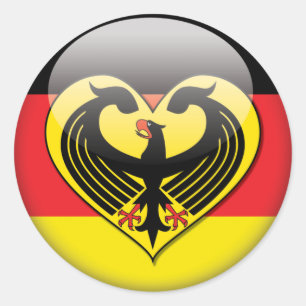 Liebe der deutschen Flagge Runder Aufkleber