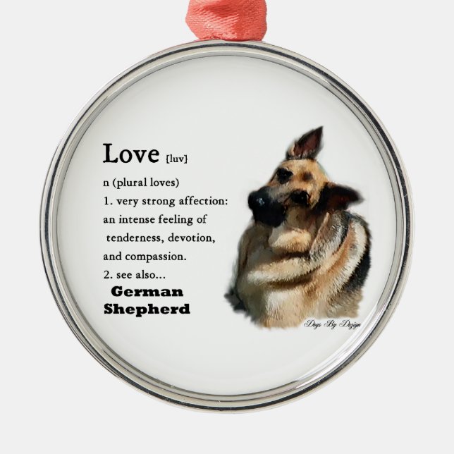 Liebe der deutschen Hirten Silbernes Ornament (Vorne)