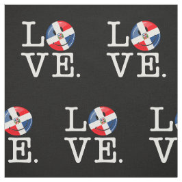 Liebe der Dominikanischen Republik lächelnde Flagg Stoff