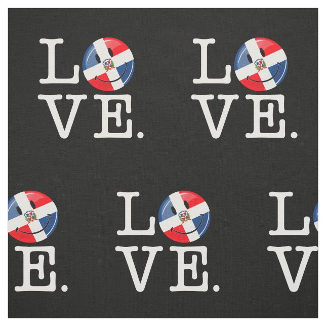 Liebe der Dominikanischen Republik lächelnde Flagg Stoff (Muster)