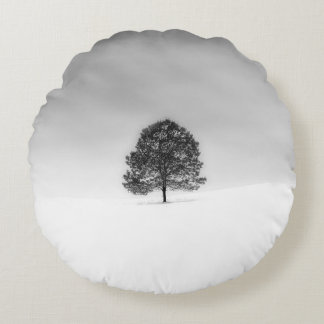 LIEBE DER EINFACHHEIT DER WINTERFOTOGRAFIE RUNDES KISSEN