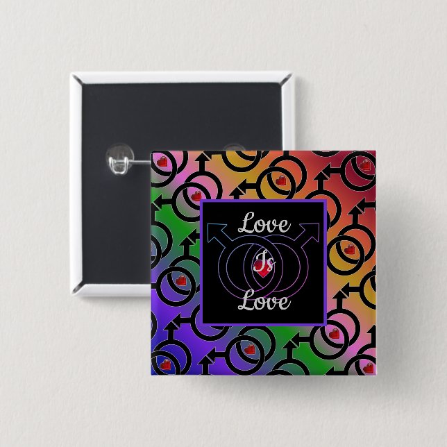 Liebe der gleichgeschlechtlichen Ehe ist der Regen Button (Vorne & Hinten)