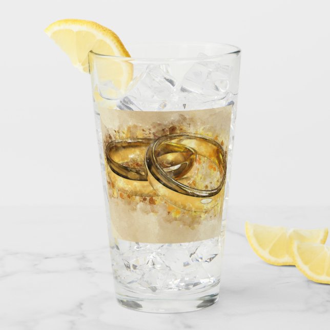 Liebe der Hochzeitsring-Ringe Romantisches Schicks Glas (Vorderseite Ice)