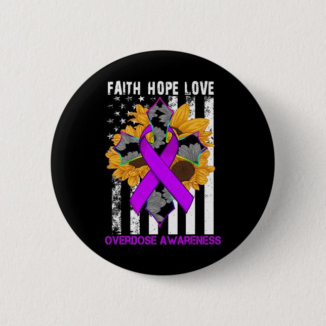Liebe der Hoffnung Kreuz und Fahne Überdosierung B Button (Vorderseite)