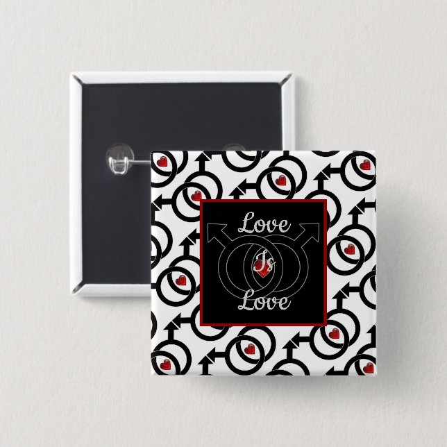 Liebe der Homosexuellen ist der Knopf am Liebe Button (Vorne & Hinten)