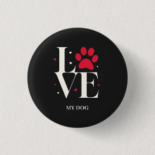 Liebe der Hundeknopf und der Pflaster Button