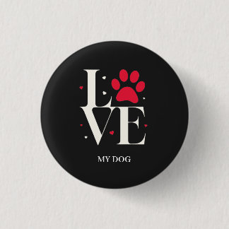 Liebe der Hundeknopf und der Pflaster Button