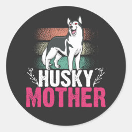Liebe der Husky-Mutter: Loyalität und Anleihe feie Runder Aufkleber