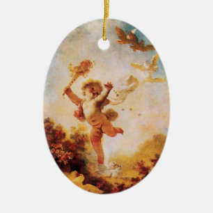 LIEBE DER JESTER CUPID MONOGRAMM Orange Agatha Keramikornament