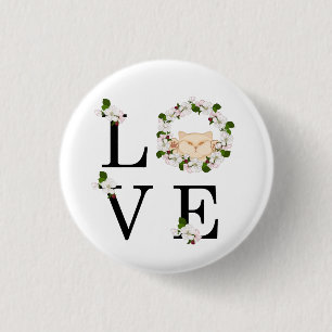 Liebe der Katze. Apfelblüte Button