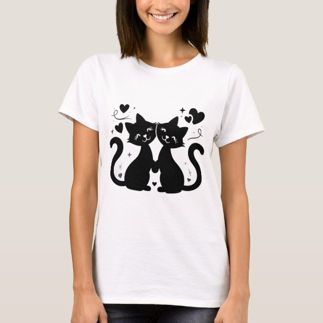 Liebe der Katze (Frauen) T-Shirt (Vorderseite)