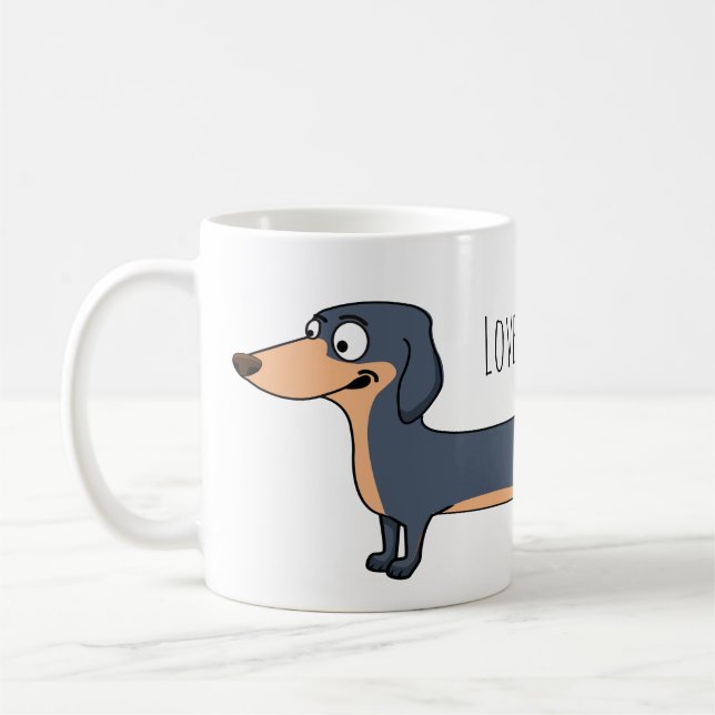 Liebe der lange Hund - Dackel Tasse (Links)