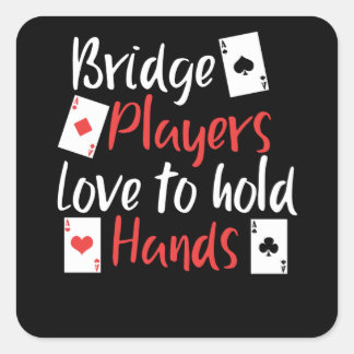 Liebe der lustigen Bridge-Spieler, Hände zu halten Quadratischer Aufkleber