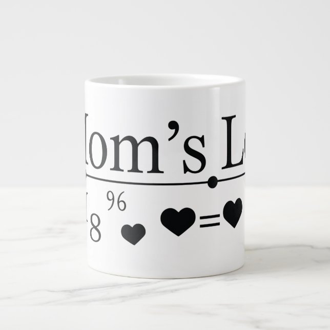 Liebe der Mama Formel 02 Jumbo-Tasse (Vorderseite)