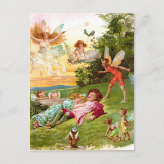 Liebe der Märchenelfen der Vintagen Postkarte