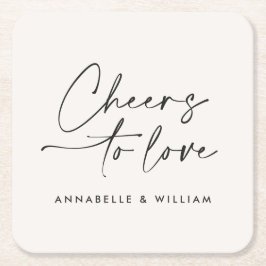 Liebe der modernen minimalen Drehbuchschick-Hochze Rechteckiger Pappuntersetzer