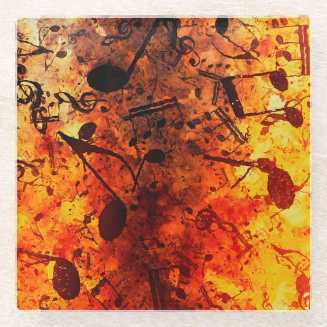 Liebe der Musik - Musikhinweise Glasuntersetzer (Vorderseite)