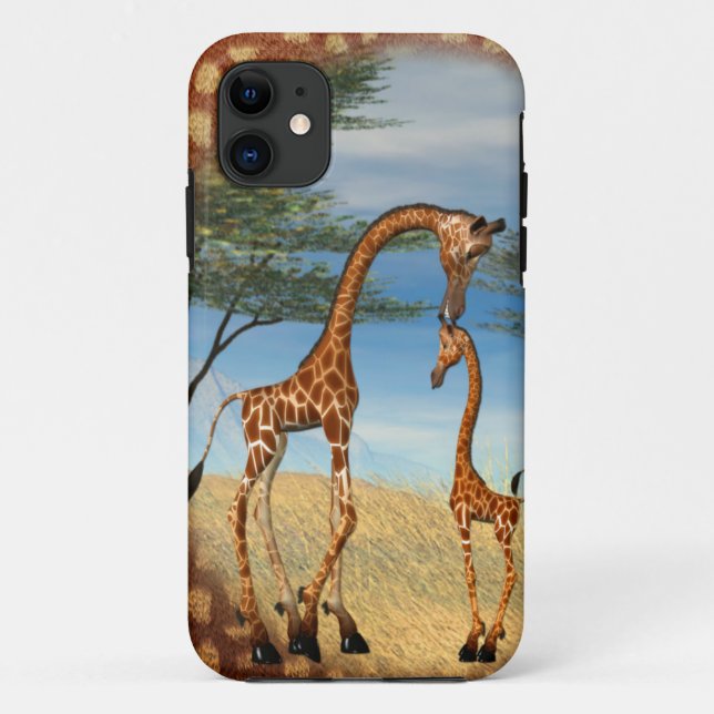 Liebe der Mutter Giraffe Case-Mate iPhone Hülle (Rückseite)