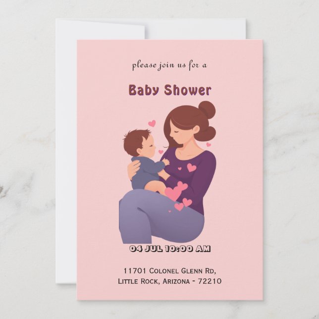 Liebe der Mutter mit Babyduschkarte Einladung (Vorderseite)