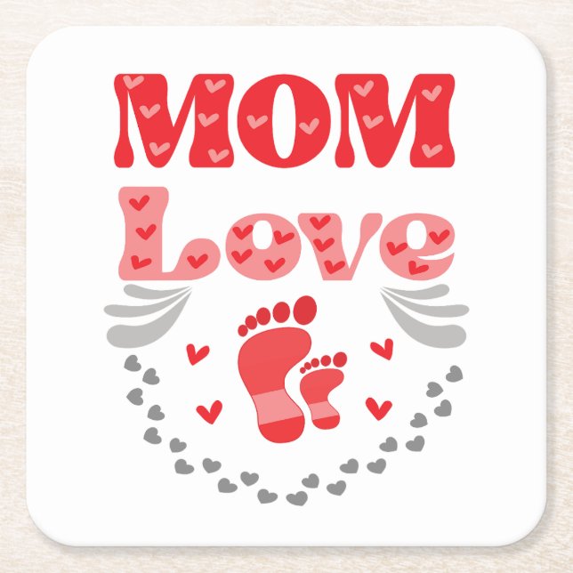 Liebe der niedlichen Mama Rechteckiger Pappuntersetzer (Vorderseite)